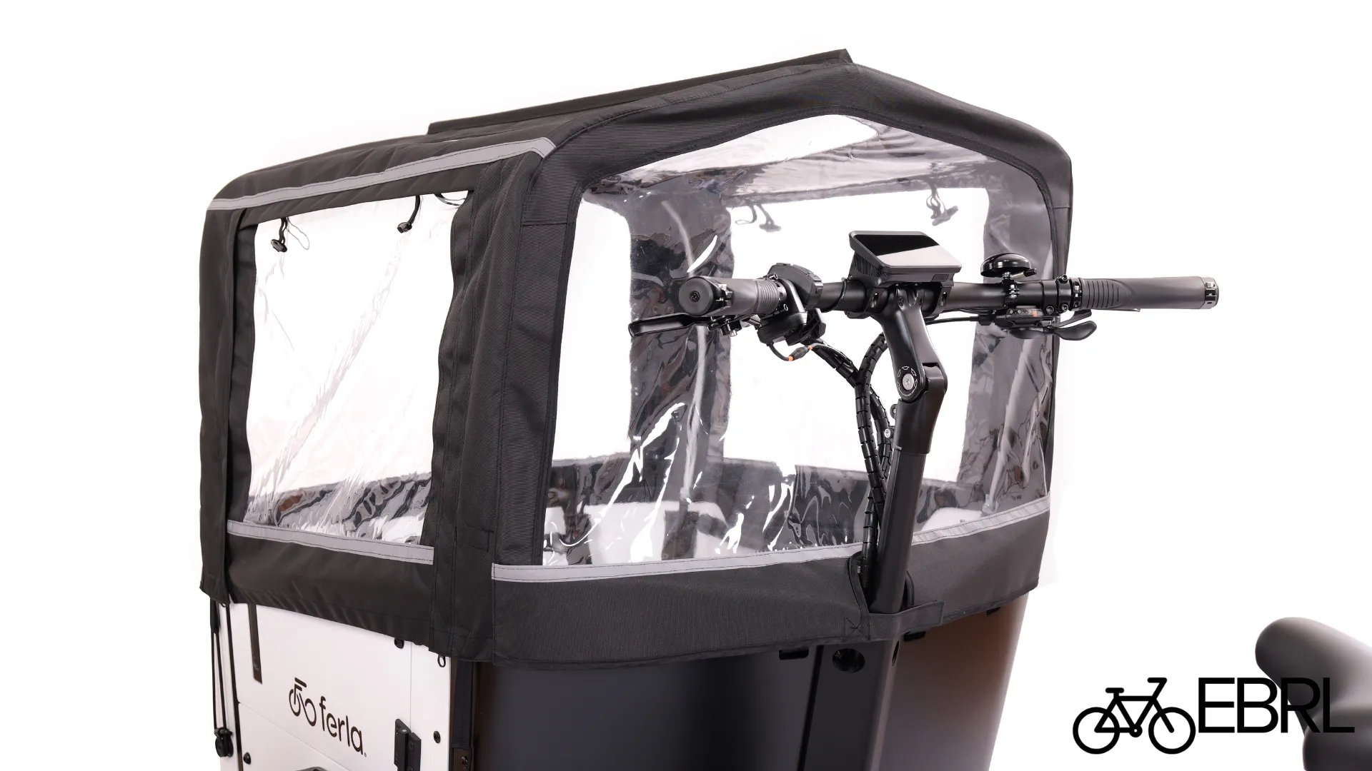 Ferla Royce MAX handlebar display and weather canopy over the front cargo box