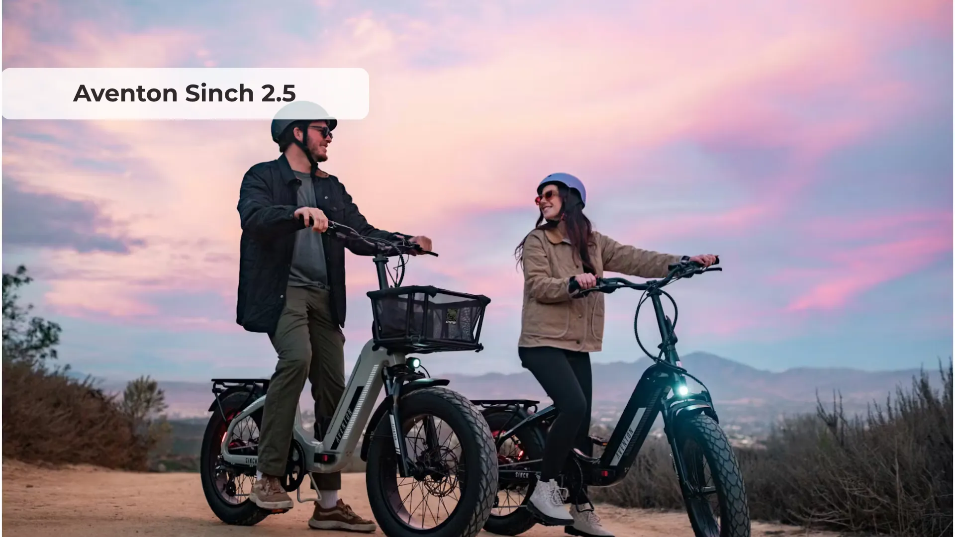 Aventon Sinch 2.5 fat tire folding electric bike shown in urban setting