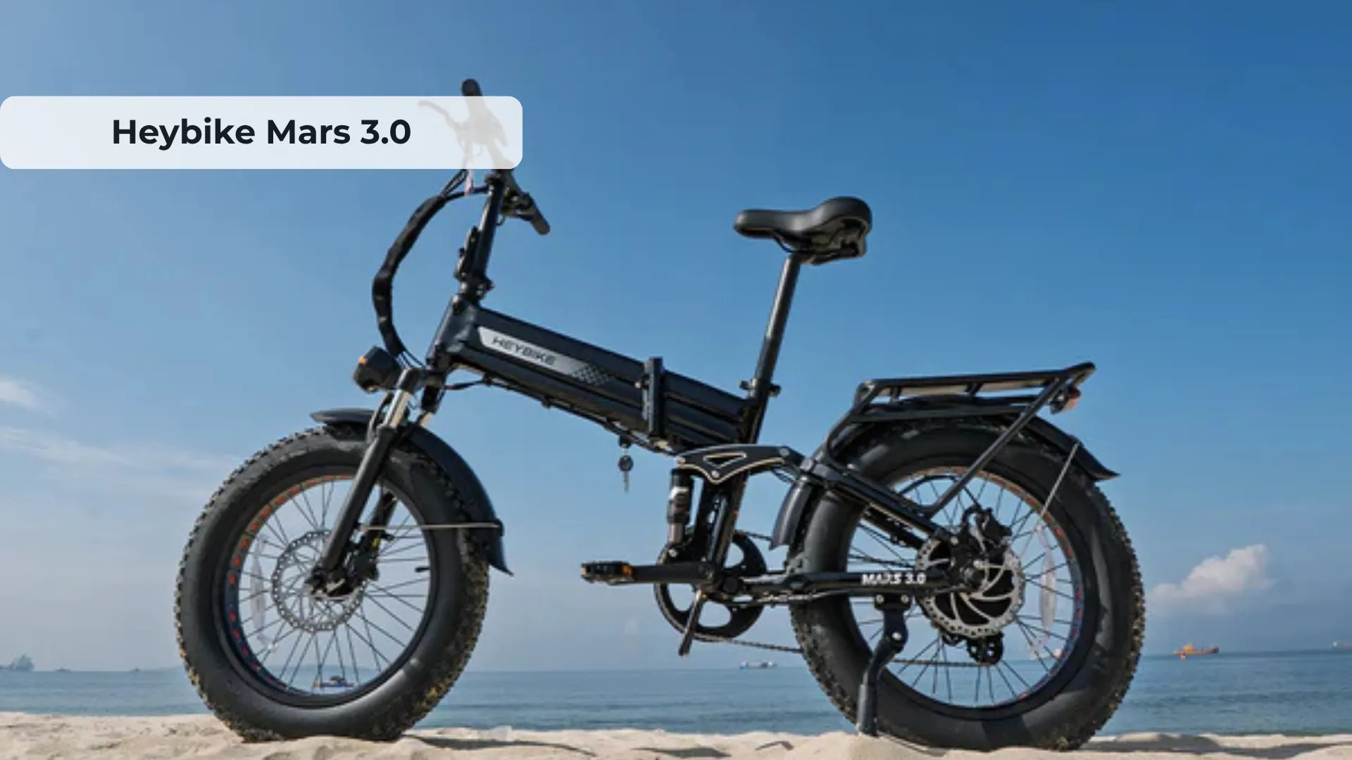 Heybike Mars 3.0 folding electric bike shown in compact folded position