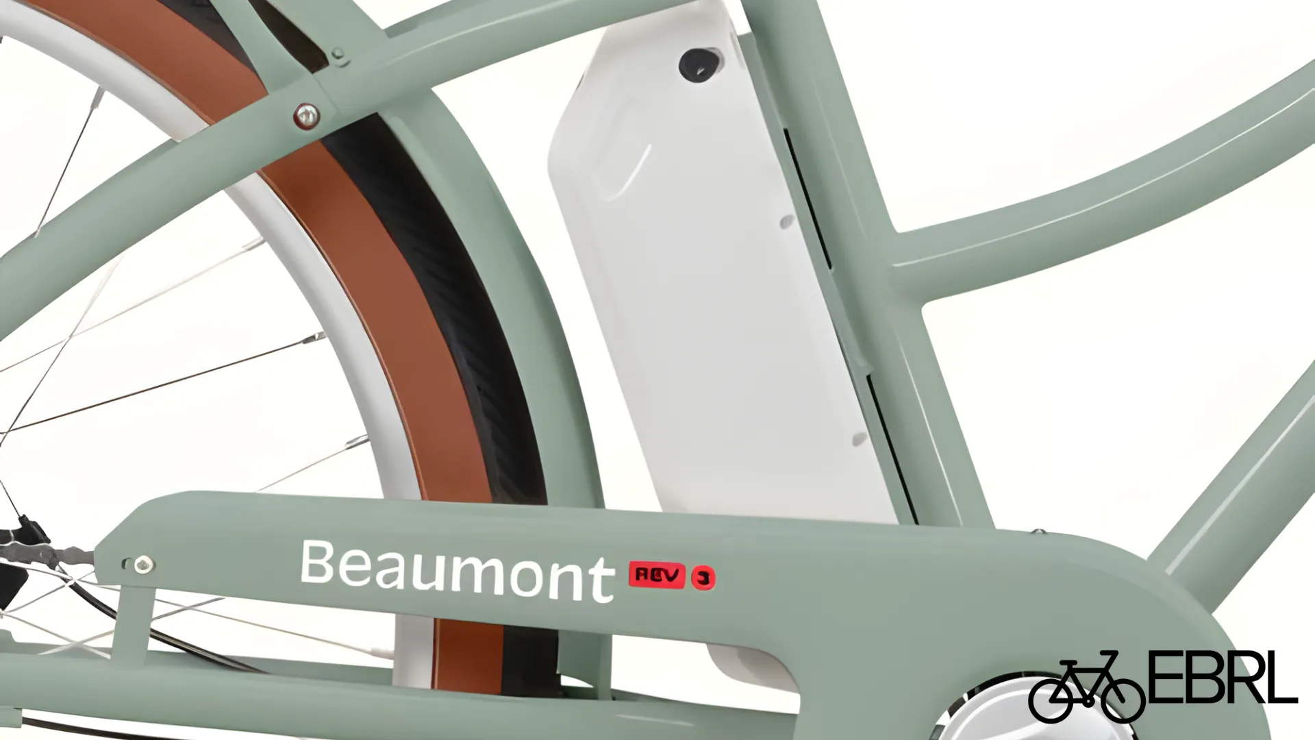 Beaumont Rev 3 Step-Through 36V battery mounted on seat tube