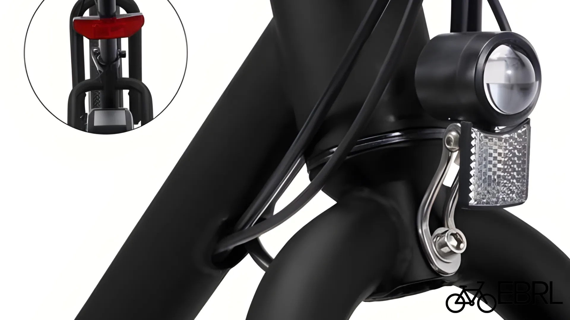Close-up of Tektro mechanical disc brake and 180mm anti-vibration rotor on the Retrospec Chatham Rev 3