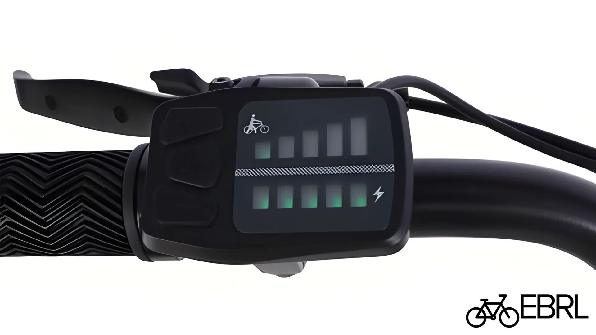 Left-mounted Ananda LED display on the Retrospec Chatham Rev 3 showing speed, battery bars, and PAS level